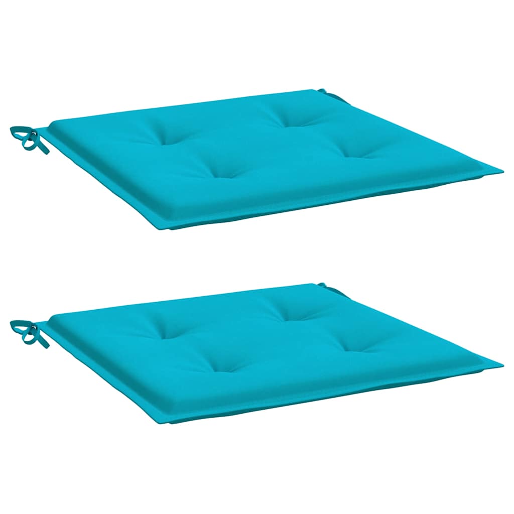 Garden Chair Cushions 2 Pcs Turquoise 50x50x4 Cm Fabric
