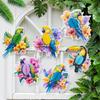 Tropical Birds Honeycomb Decorations, Parrot Honeycomb, Birds Hanging Decorations for Jungle Hawaiian Summer Beach Luau Party