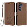 Applicable INFINIX HOT 60 PRO+Phone case with heart-shaped cat design, solid color, cute protective cover