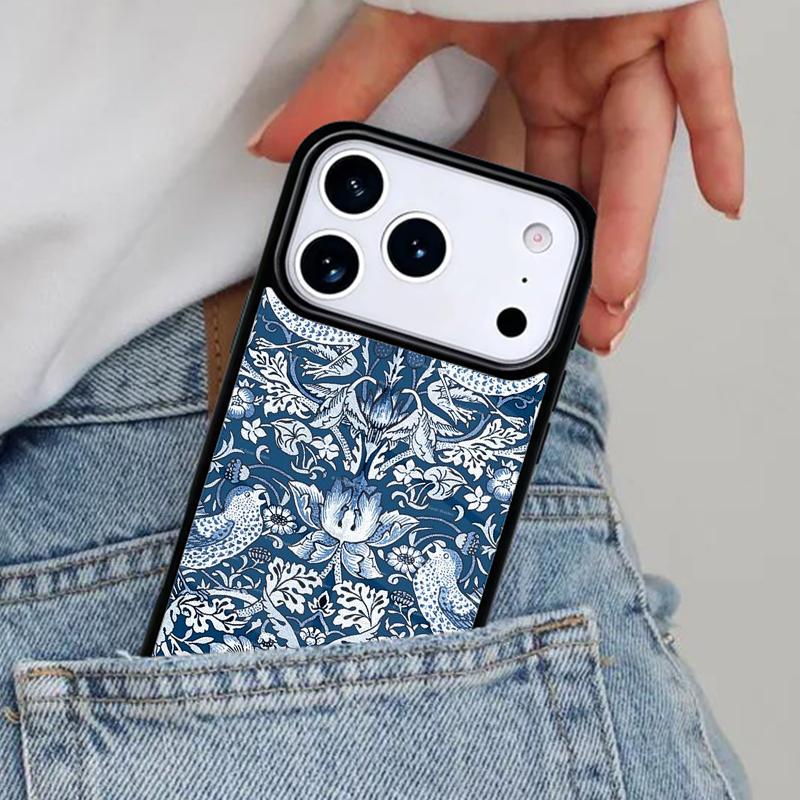William Morris Strawberry Thief Phone Case for iPhone 17ProMax 12 13 14 15 16e 17 Pro Max Plus Air Cover