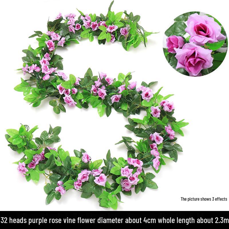 Artificial Rattan Vines for Pipe and Ceiling Decoration - Fake Green Leaves