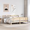 Bed Frame with Headboard without Mattress 200 x 200 cm