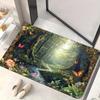 1pc Spring Hot Style! Dreamy Forest Pattern Door Mat for Home Entrance Welcome Mat, Kitchen, Living Room, Bathroom, Bedroom Deco, Rectangular, Kitchen