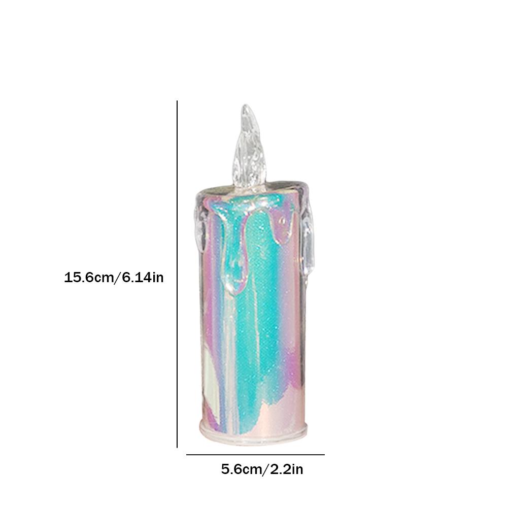 LED Flameless Candles Light Clear Crystal Candlestick Realistic Battery Operated Candle Lamp for Wedding Christmas Decoration