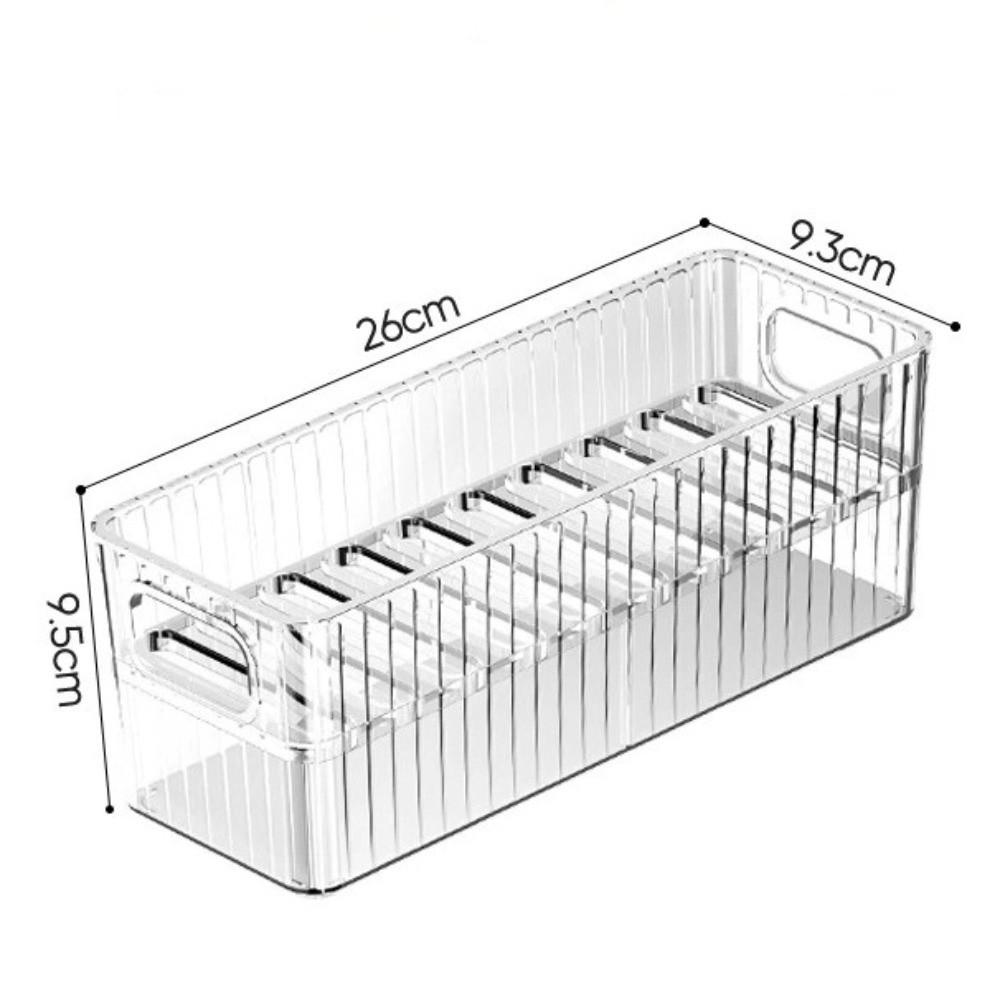 Transparent Acrylic Sundries Storage with Handle Removable Dividers Desktop Organizer Box Multi-purpose Large Capacity