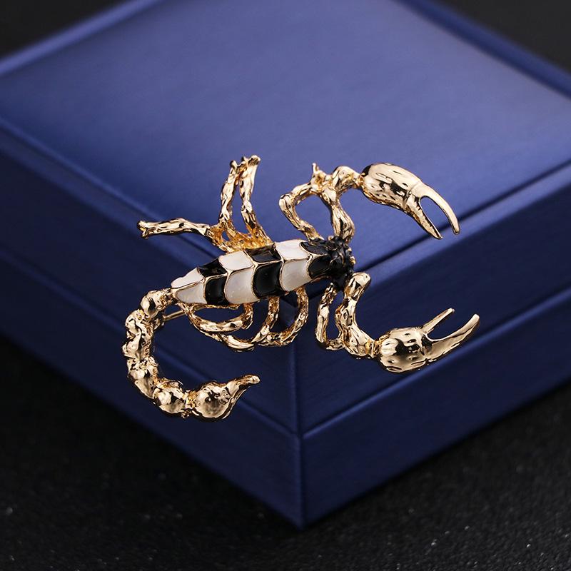 European & American Style Drip Glaze Enamel Scorpion Brooch - Bold Antique Pin for Men