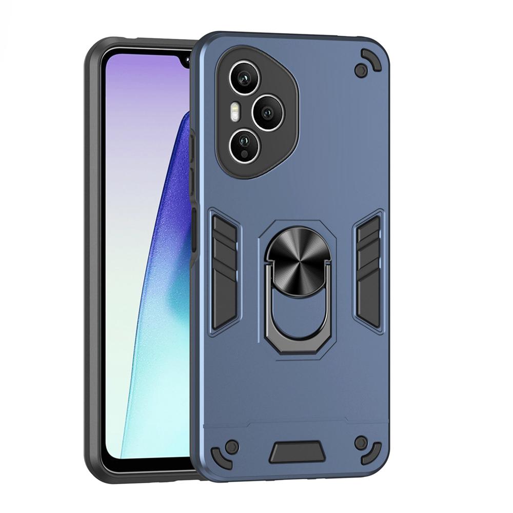 KEYSION Shockproof Armor Case for HONOR 400 Pro 5G Soft Silicone+PC Metal Ring Stand Phone Back Cover for Huawei Honor 400 5G