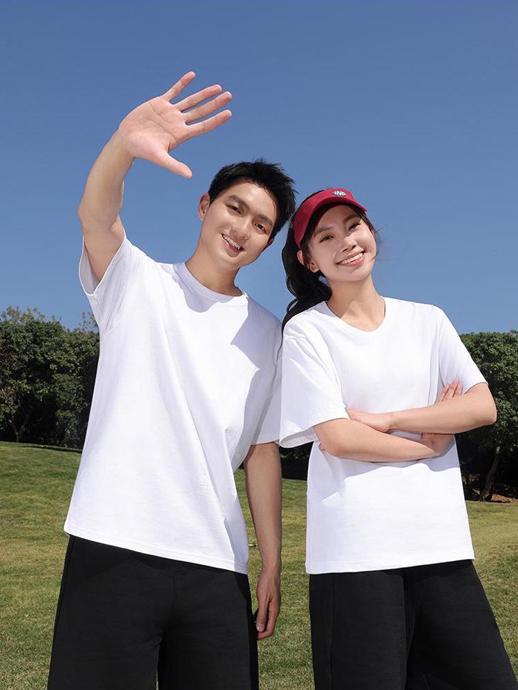 Summer Pure Cotton Custom T-shirt: Student Graduation, Parent-Child, Round Neck, Drop Shoulder Short Sleeve, Class Uniform Printing