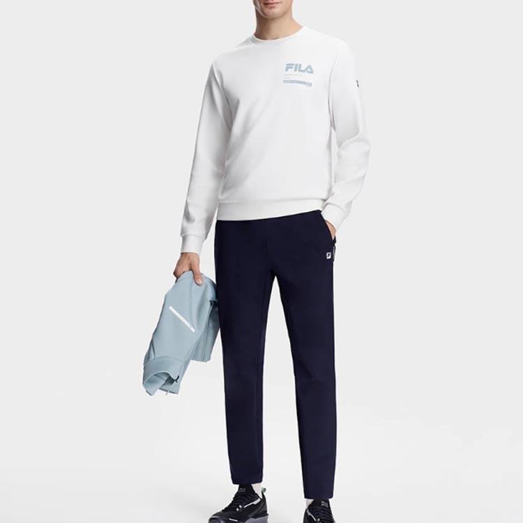 FILA 2023 Autumn New Knit Long Pants Basic Simple Fitness Sports Straight Leg Pants Men bottoms Royal-Blue A11M341601FNV