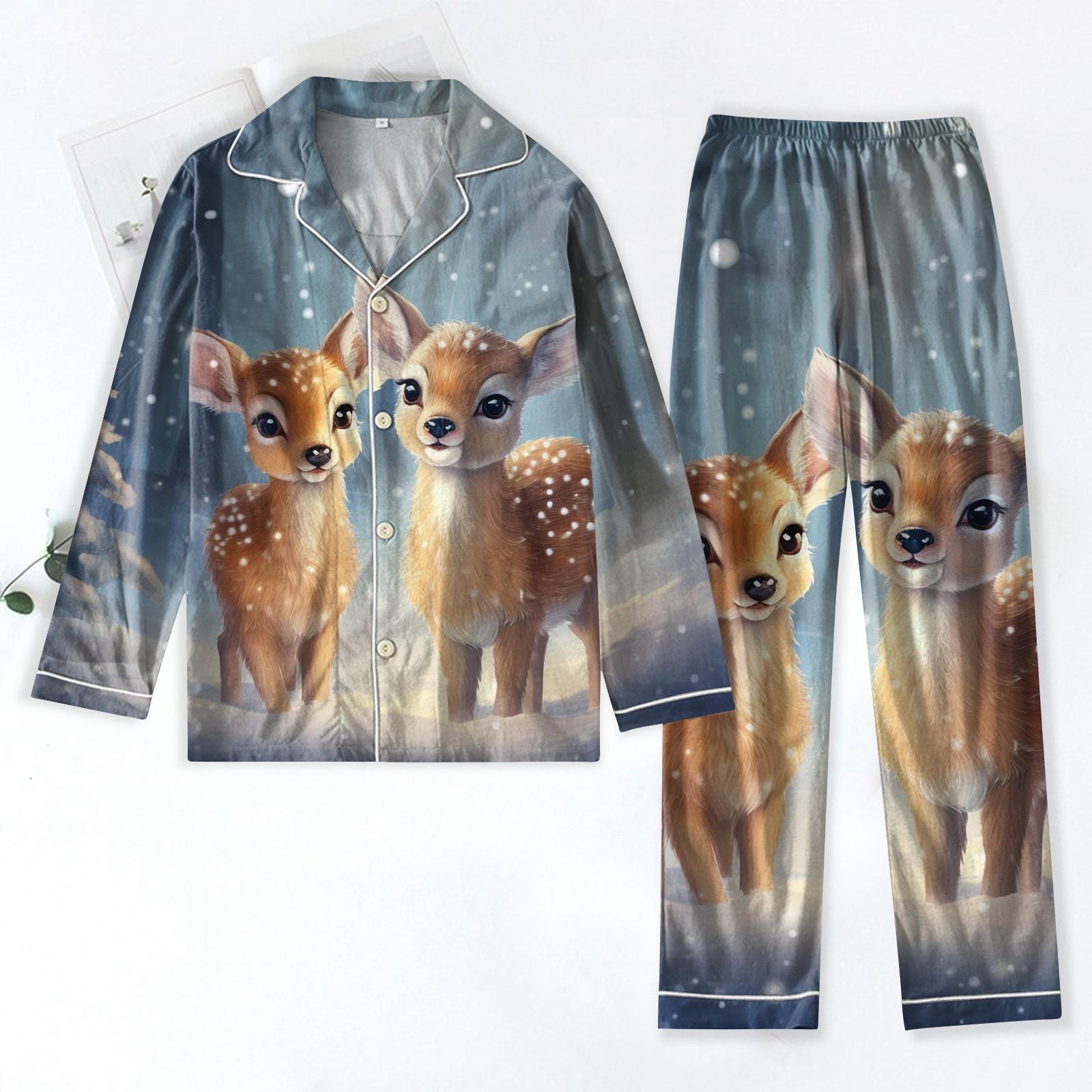 

Женский костюм из 2 предметов с принтом, топ на пуговицах с длинными рукавами, широкие брюки, комплект, пижамный домашний повседневный костюм XL