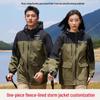 Custom Fleece-Lined Storm Jacket: Three-in-One for Hiking & Team Building, Logo Print Available