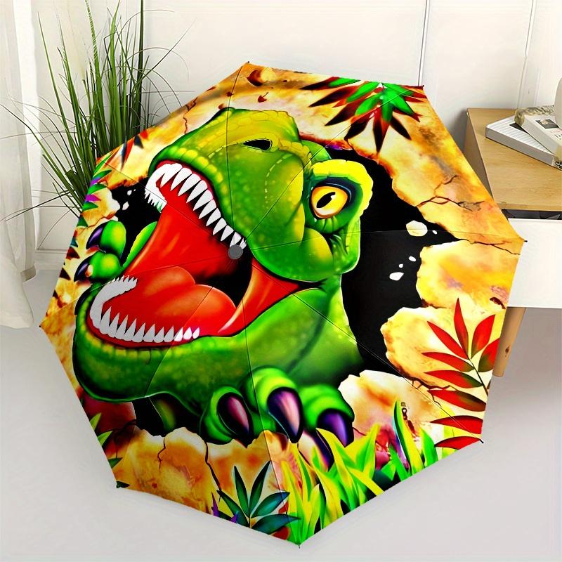 

Dinosaur, Tropical Theme 8 Bone Hand Automatic Folding Umbrella, Compact and Portable Design, A Perfect Gift for Birthday, Christmas or Busi
