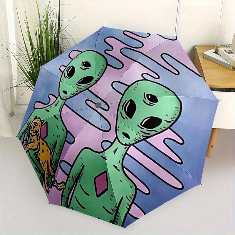 1pc Alien Automatic Open/Close Umbrella, Ideal Fan Gift for Birthday, Christmas, Trendy Fashion y250828070