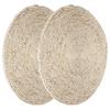 2Pcs Hand Made Round Tatami Cushion Bay Window Pouf for Yoga Zen Tea Ceremony Decoration