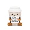 Funny Crochet Emotional Support Coffee Doll With Card Desktop Ornament Handmade Knitted Coffee Dolls Christmas Gifts Home Decor