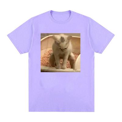 Kitty Cat Taking A Poop Kitten Joke T Shirts Men Women Funny Meme Short Sleeve T Shirt Summer Fashion Casual Cotton T-shirt Tops