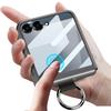 Suitable for Samsung Z Flip7 Mobile Phone Case Transparent Folding Screen Ring Type Small Fresh Pc Electroplating Protective Case