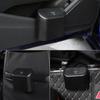 KKJOY 6Pcs Universal Car Trash Bin Hanging Garbage Can Storage Box Black ABS Square Pressing Dust Case Organizer