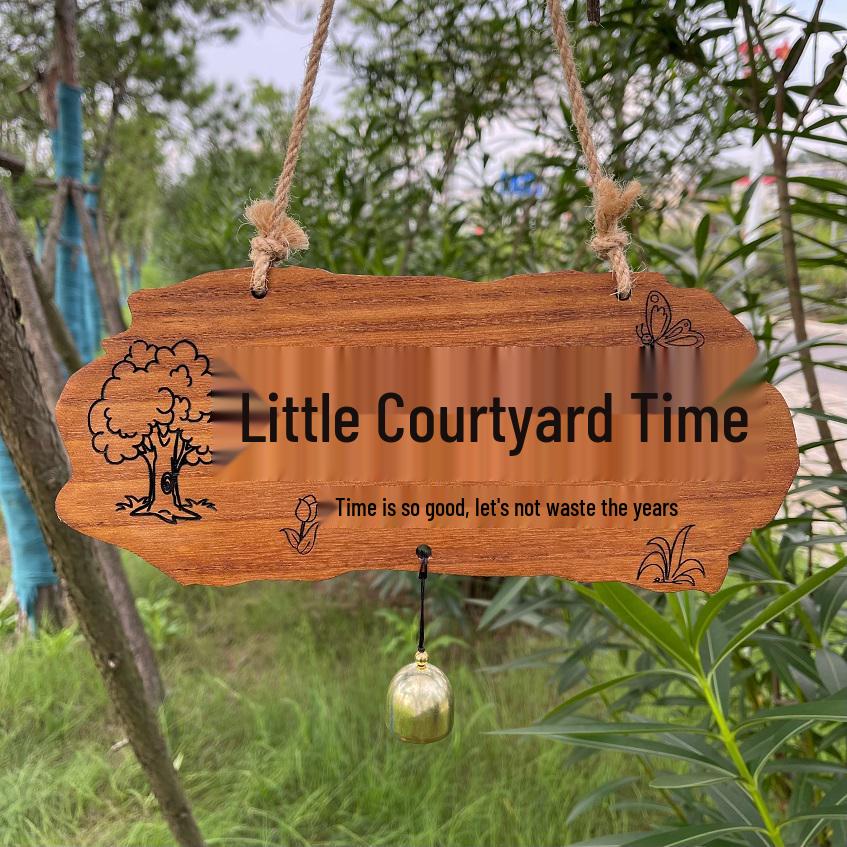 Letrero Colgante Personalizado de Madera Maciza para Puertas de Casa y Jardín