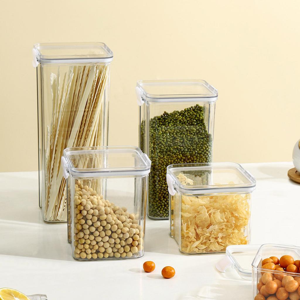 Transparent Storage Container Kitchen Sealed Jar for Coffee Beans Grains Food Sealing Storage Box Kitchen Storage Supplies