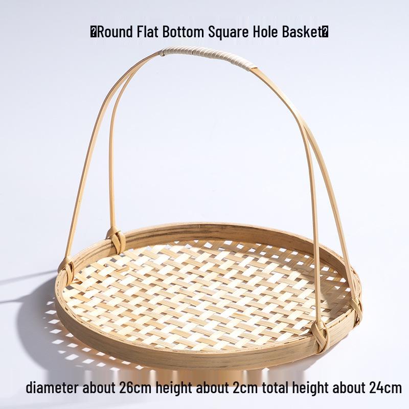 Kreativer Bambus-Webkorb: Kleines Tablett mit Griff für Tee, Snacks oder Gebäck