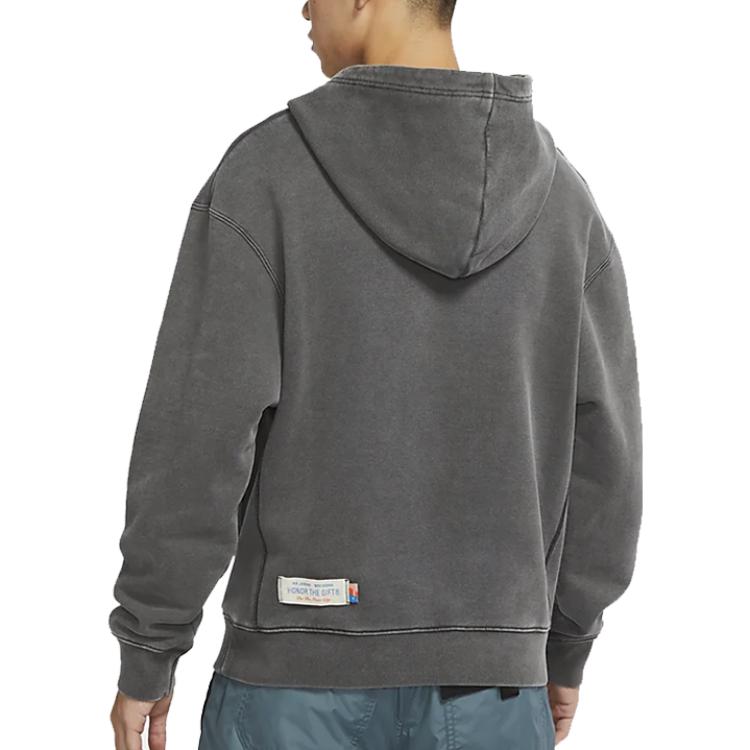 Jordan Htg Collaboration Series Solid Color Print Hooded Long Sleeve Sweatshirt Men Tops Grey DJ7974-236