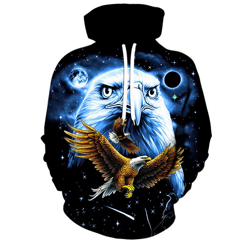 Animal Eagle All-Over Print Long Sleeve Hoodie 7XL