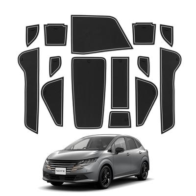 LANGBEAN Interior Rubber Mats for Nissan Note Door Pocket Scratch and Noise Interior Note Aura E13 Custom Set of 14 E13, Non-Slip Mats, Prevention,