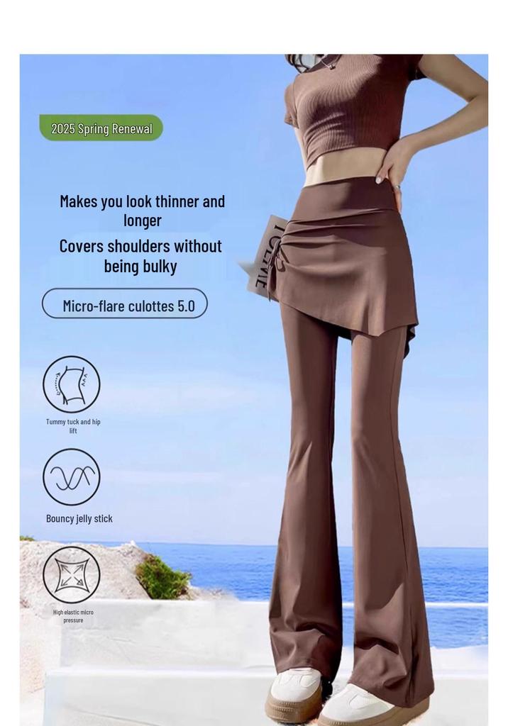 Women's Plus Size High Waist Skirted Yoga Pants for Spring & Autumn - Two-Piece Running & Fitness Set