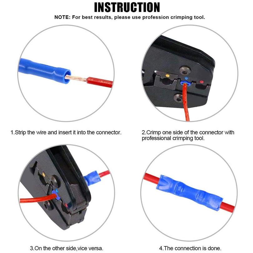 BV Tubular All-Insulated Cold-Pressed Terminal Long All-Copper Intermediate Pair Connecting Connector for 0.5-6 Square Wire