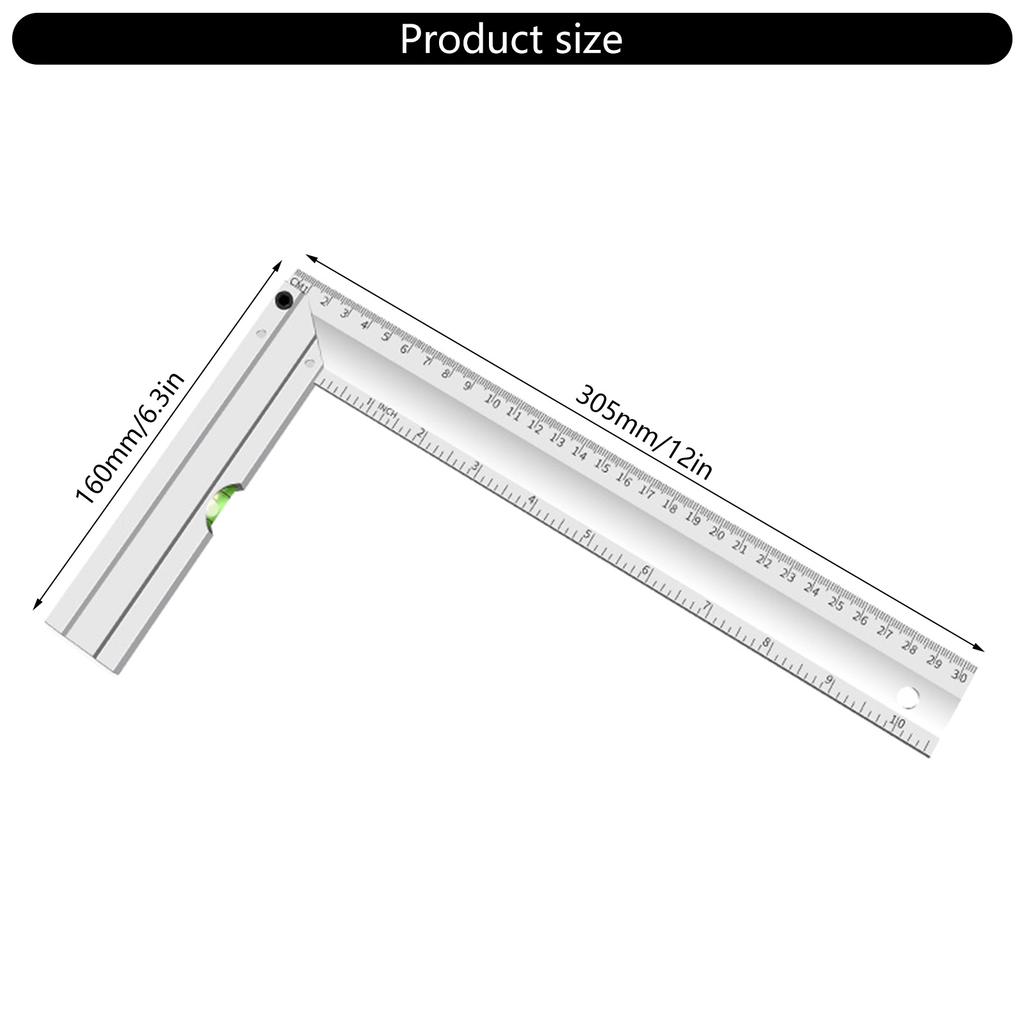 305mm Winkel Metall Zimmermannswinkel Mit Messskala Und Wasserwaage Für Präzise Metallbauarbeiten