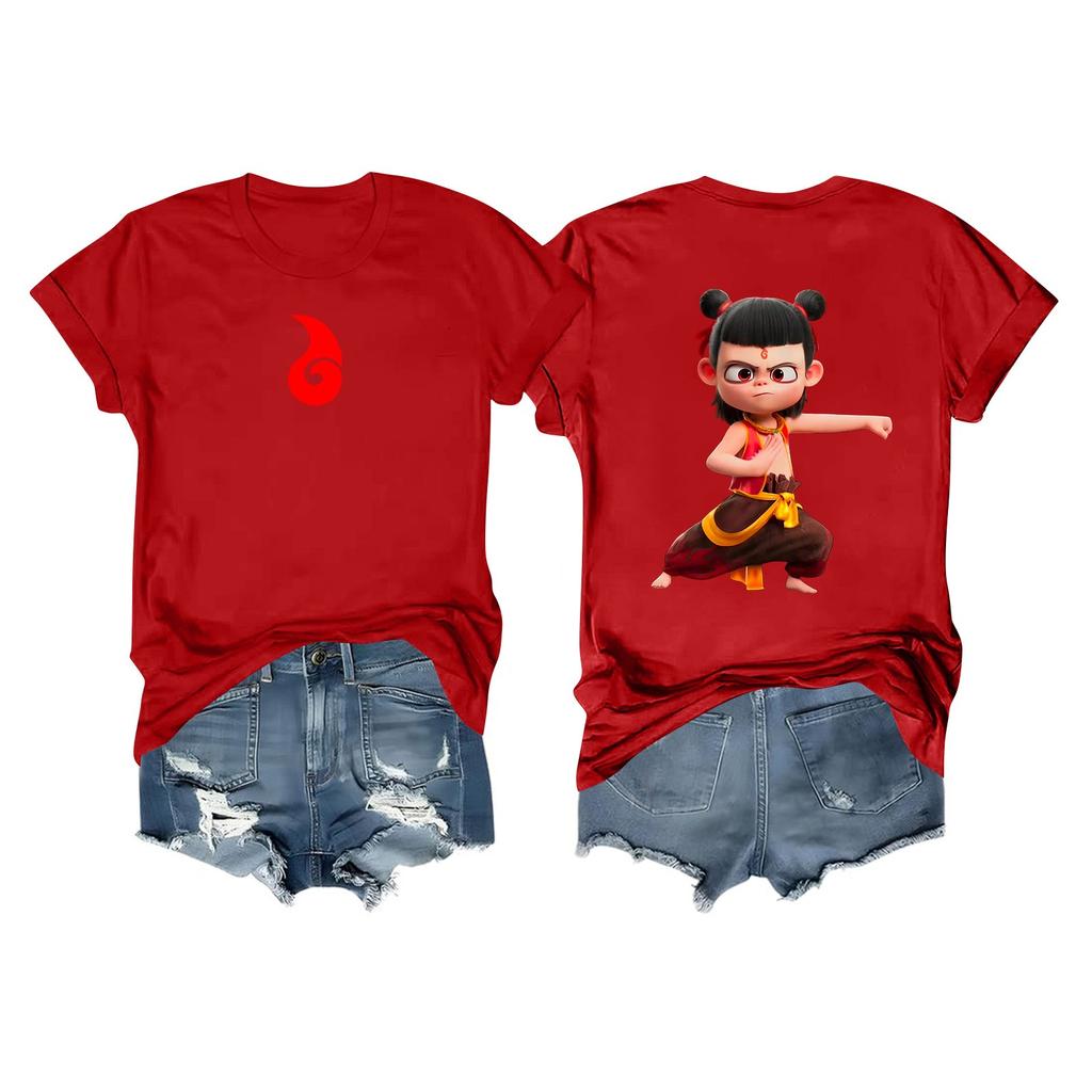 Women's Casual Daily Round Neck Printed Short Sleeved T-shirt Letter Top