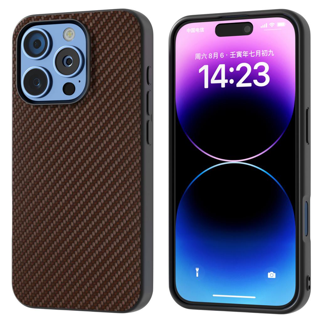 For iPhone 16 Pro Case Carbon Fiber Texture PU+PC+TPU Phone Cover
