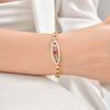 Luxurious Water Drop Zircon Colorful Zircon Flower Bracelet,Women's Eye Strap Hollow Heart Round Bracelets,Girl's Jewelry Gift