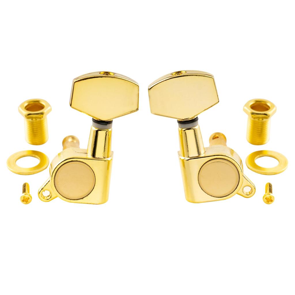 Musiclily Basic Guitar Tuners for Gold with Big Buttons L3+R3 LP/SG Electric/Acoustic Guitars,
