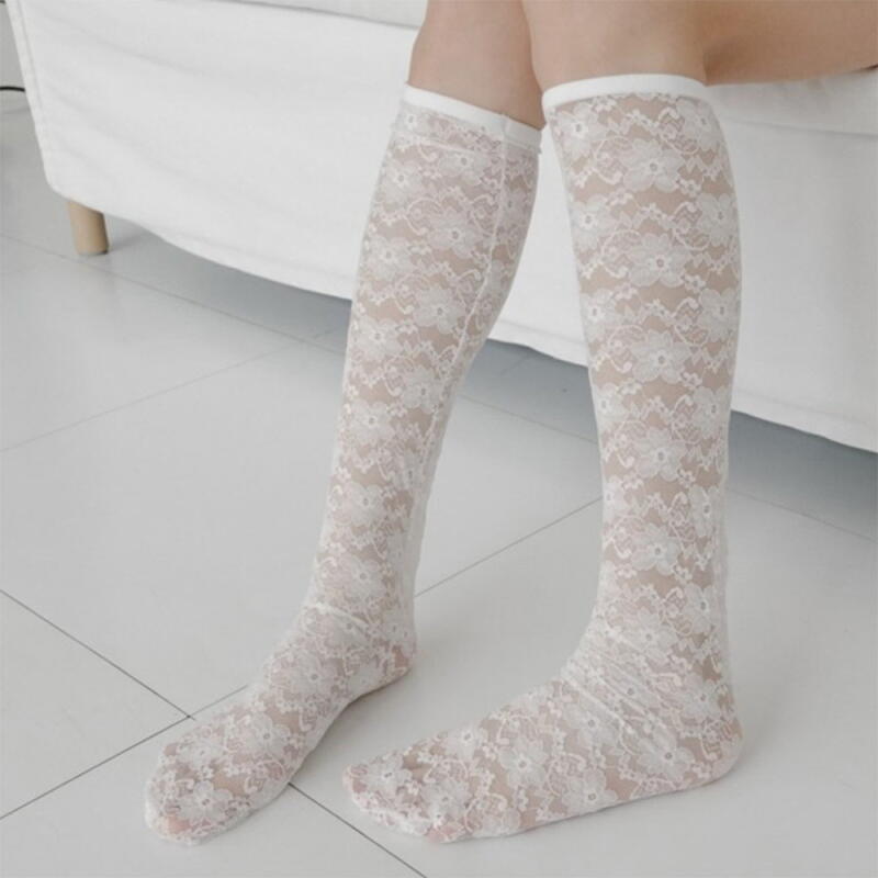 Women's Knee Socks, See-through Socks, Lace Socks