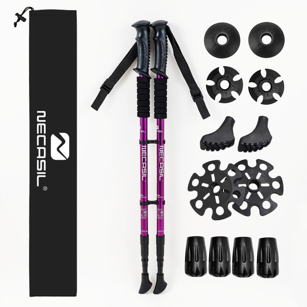 Outdoor Hiking Stick Cane Five-Section Ultra-Light Retractable Folding Cane Climbing Equipment Multifunctional Crutches