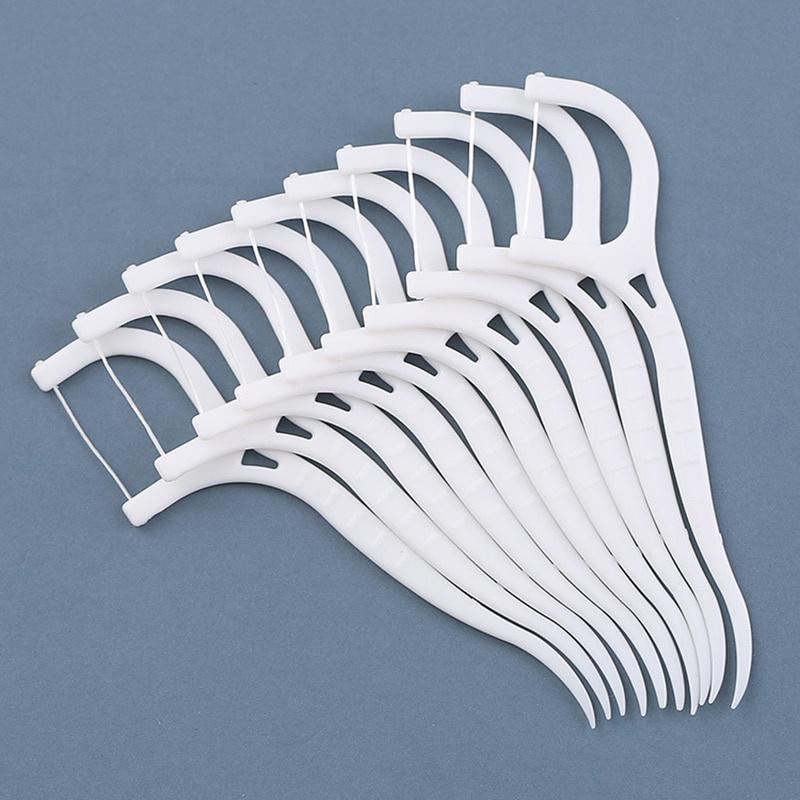 50 szt. Nić dentystyczna Flosser Picks Wykałaczki Patyczki do zębów Czyszczenie zębów Szczoteczka międzyzębowa Wykałaczka z nicią dentystyczną Pielęgnacja higieny jamy ustnej