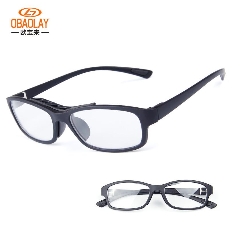 

Oubao Lai L010Basketball glasses frame, dual-purpose football sports glasses, explosion-proof goggles, can be fitted with prescription lenses for Black Frame-Black legs