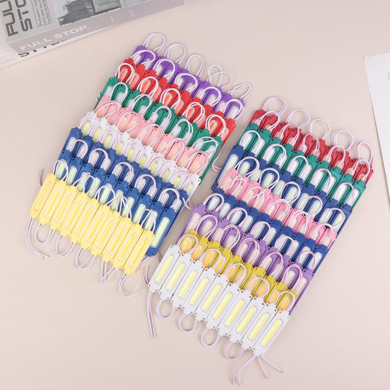 10Pcs/Lot 12V/24V Multicolour Led Modules Cob Light Backlight Shop Banner Waterproof Ip65 Decorations Warm White
