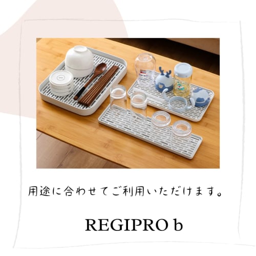 RegiPro B Dish Drainer, Dish Tray, Plastic Cups, Plates, Kitchen Utensil, White (Large)