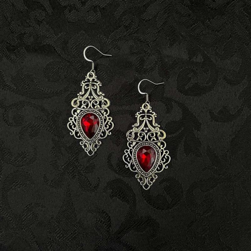 Antique Silver Victorian Gothic Filigree Earrings for Brides