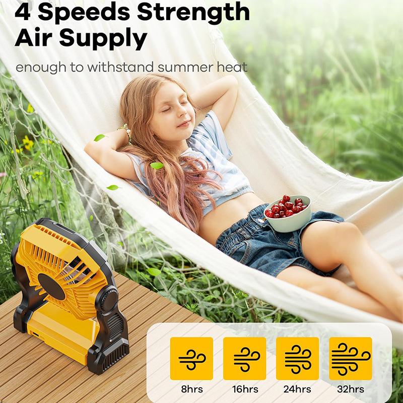 Lumină ventilator de camping Ventilator portabil de exterior alimentat cu baterie de călătorie Ventilator personal de încărcare pentru camping
