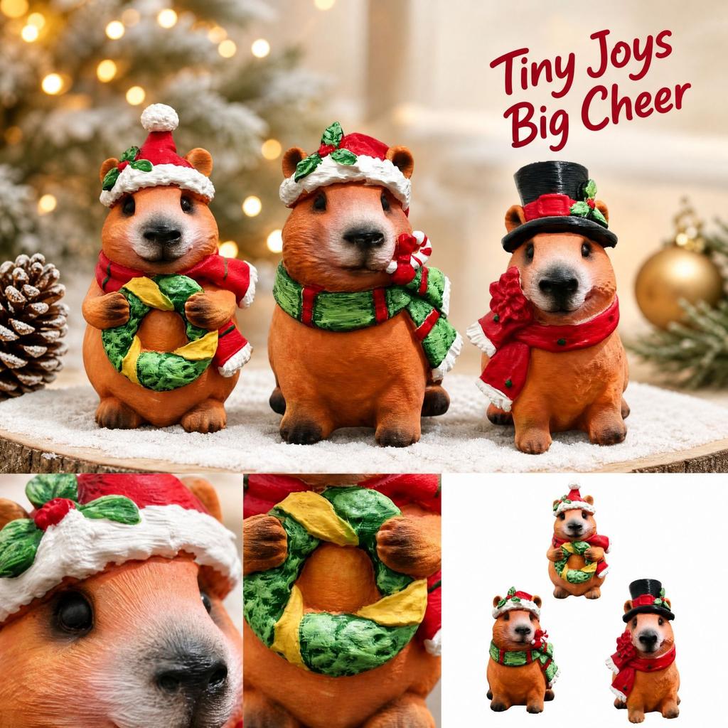 Christmas Resin Figurine Ornament for Home Holiday Decor