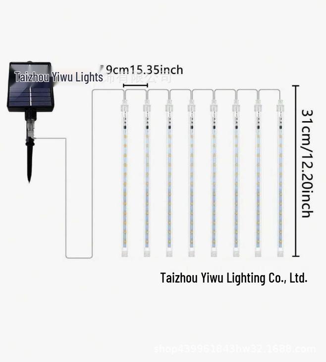 Solar-Powered Waterproof LED Meteor Shower String Lights for Outdoor Decoration