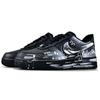 Nike Air Force 1 Galaxy Graffiti Abrasion Resistant Low top Skateboard Shoes Unisex Black White CW2288-001(Team1283-)