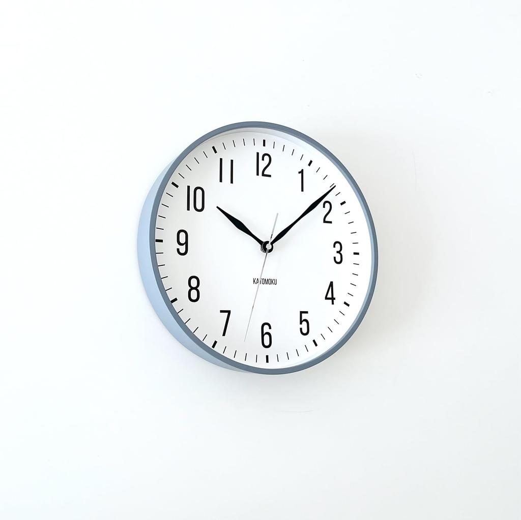 KATOMOKU plywood clock 19, gray, km-111GRRC, wall clock with continuous second hand, 30.4cm diameter (radio-controlled clock)