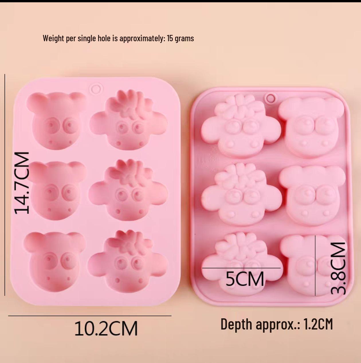 In Stock 6-Cavity Sheep Silicone Mold for Chocolate, Rice Cakes, Baking & Resin Casting