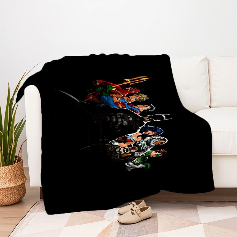 DC Comics Superheroes iPhone Wallpaper HDBlanket Flannel Throw Blanket for Sofa, Bed, Travel, Camping, Office, Couch, Chair