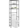 Toilet Storage Rack - vidaXL - 3 Tiers - Stainless Steel - Black - 53x28x169 Cm